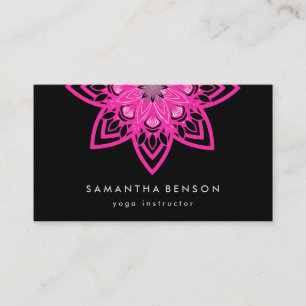 Tarjeta De Visita Elegante Logotipo de Flor Lotus Yoga