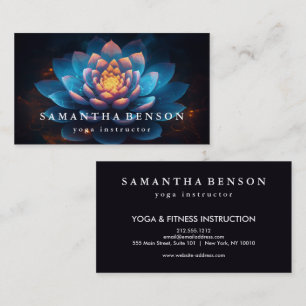 Tarjeta De Visita Elegante Logotipo de Flor Lotus Yoga
