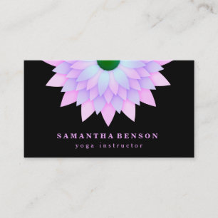 Tarjeta De Visita Elegante Logotipo de Flor Lotus Yoga