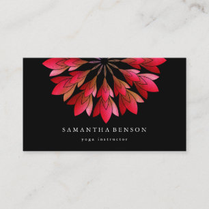 Tarjeta De Visita Elegante logotipo de flores de margarita Yoga