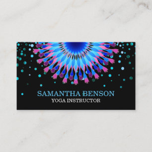 Tarjeta De Visita Elegante Logotipo de flores en blanco y negro Yoga