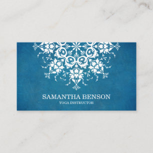 Tarjeta De Visita Elegante Logotipo de flores en blanco y negro Yoga