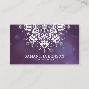 Tarjeta De Visita Elegante Logotipo de flores en blanco y negro Yoga