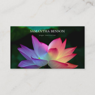 Tarjeta De Visita Elegante Logotipo de flores en blanco y negro Yoga