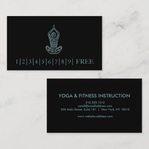 Tarjeta De Visita Elegante logotipo de instructor de YOGA en acuarel