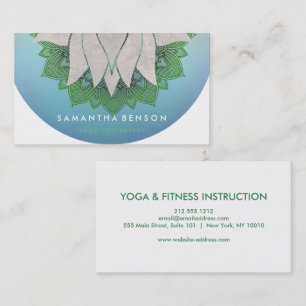 Tarjeta De Visita Elegante logotipo de mandala de flor de loto Yoga