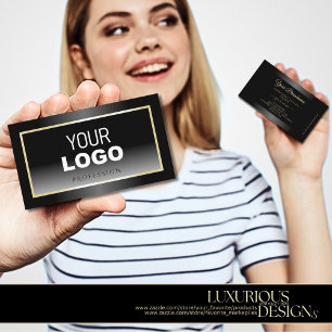 Tarjeta De Visita Elegante logotipo de marco de crema de gradiente n