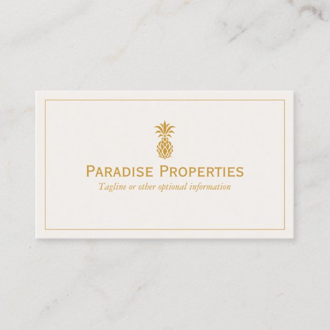 Tarjeta De Visita Elegante logotipo de piña tropical (Anverso)
