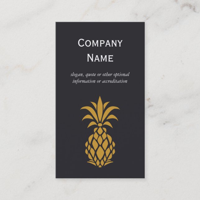Tarjeta De Visita Elegante logotipo de piña tropical (Anverso)