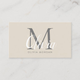 Tarjeta De Visita Elegante logotipo en monograma profesional beige g