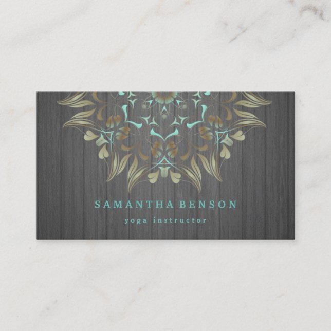 Tarjeta De Visita Elegante Logotipo Gold Lotus Yoga Meditation Welln (Anverso)