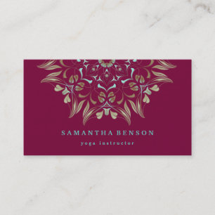 Tarjeta De Visita Elegante Logotipo Gold Lotus Yoga Meditation Welln
