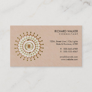 Tarjeta De Visita Elegante Logotipo Lotus Floral Wood Health Wellnes