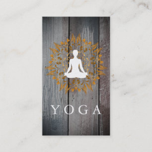 Tarjeta De Visita Elegante Logotipo Mandala De Madera Yoga Sanación 