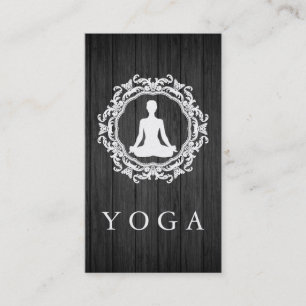Tarjeta De Visita Elegante Logotipo Mandala De Madera Yoga Sanación 