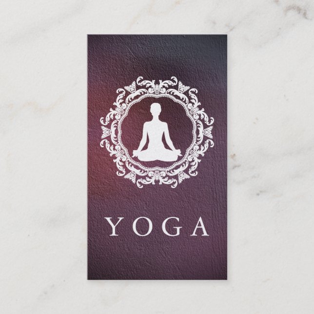 Tarjeta De Visita Elegante Logotipo Mandala Yoga Healing Health (Anverso)