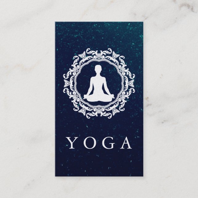 Tarjeta De Visita Elegante Logotipo Mandala Yoga Healing Health (Anverso)
