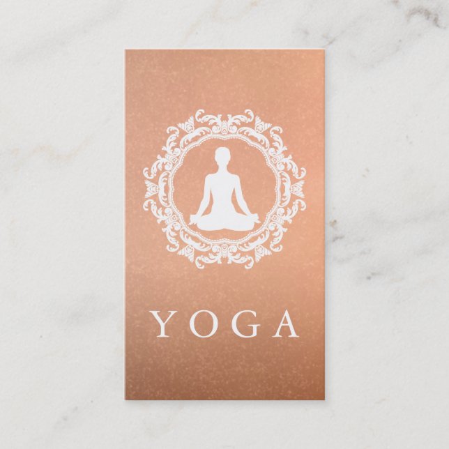 Tarjeta De Visita Elegante Logotipo Mandala Yoga Healing Health (Anverso)