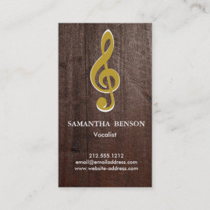 Tarjeta De Visita Elegante Logotipo Moderno de Clave Musical Cantant