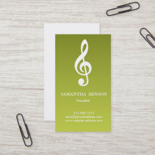 Tarjeta De Visita Elegante Logotipo Moderno de Clave Musical Cantant