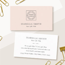 Tarjeta De Visita Elegante Logotipo Personalizado Minimalista Rosa C