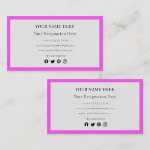 Tarjeta De Visita Elegante Logotipo Personalizado Moderno Minimalist