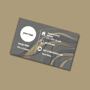 Tarjeta De Visita Elegante logotipo profesional Minimalista dorado n