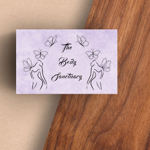 Tarjeta De Visita Elegante Logotipo púrpura Mujeres Cuidados corpora
