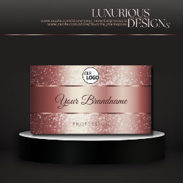 Tarjeta De Visita Elegante logotipo y Rosa de Purpurina de la espuma