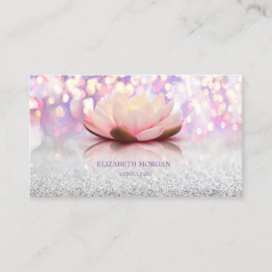 Tarjeta De Visita Elegante Loto Moderno Bokeh