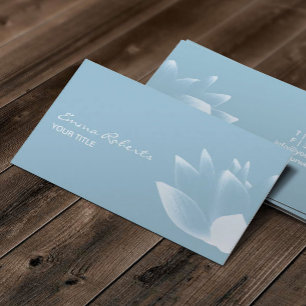Tarjeta De Visita Elegante Lotus Flower Elegante Azul claro