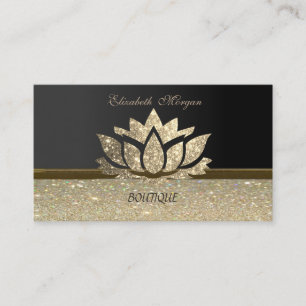 Tarjeta De Visita Elegante Lotus Glitter Profesional con Estilo 