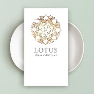 Tarjeta De Visita Elegante Lotus Women's Fashion Boutique White