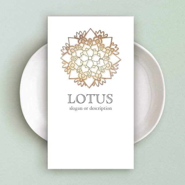 Tarjeta De Visita Elegante Lotus Women's Fashion Boutique White (Subido por el creador)