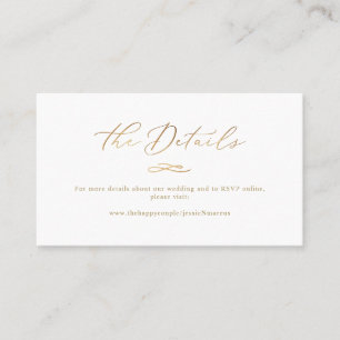 Tarjeta De Visita Elegante Lujo Caligrafía Faux Gold Detalles del Bo