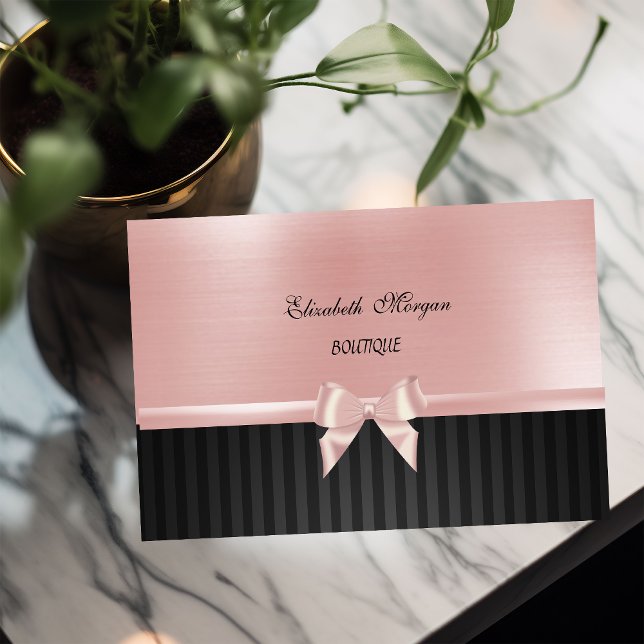 Tarjeta De Visita Elegante Lujo Elegante, Banda De Cinta Rosa (Subido por el creador)