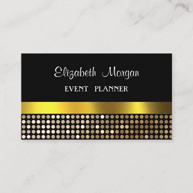 Tarjeta De Visita Elegante Lujo Elegante, Faux Gold,Purpurinoso (Anverso)