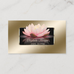 Tarjeta De Visita Elegante Lujo Elegante, Moderno, Marco Negro, Loto