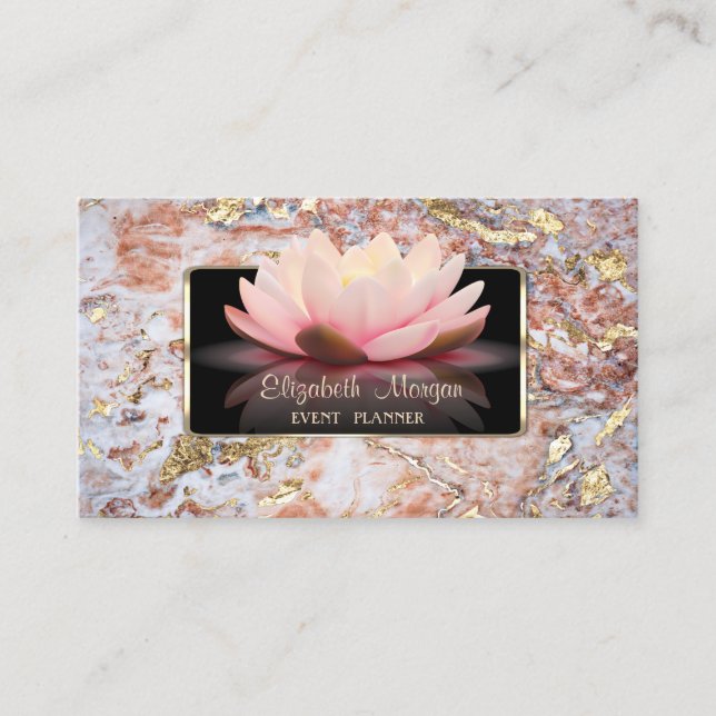 Tarjeta De Visita Elegante Lujo Elegante, Moderno,Mármol Purpurina L (Anverso)
