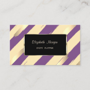 Tarjeta De Visita Elegante Lujo Elegante, Rayado, Marco Negro