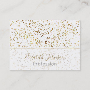 Tarjeta De Visita Elegante Lujo Esparkling Gold Confetti Dots Imagen