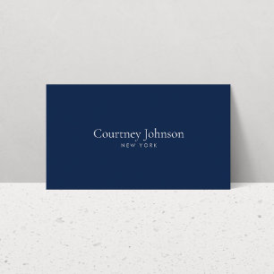 Tarjeta De Visita Elegante Lujo Minimalista Boutique Azul Marino