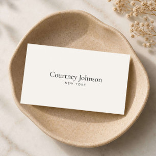 Tarjeta De Visita Elegante Lujo Minimalista Boutique Marfil