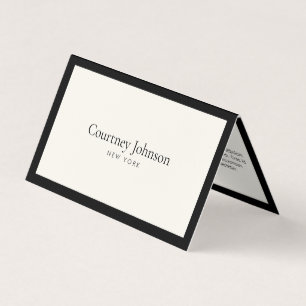 Tarjeta De Visita Elegante Lujo Minimalista Boutique Negro/Marfil