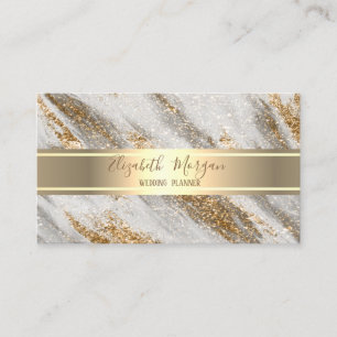 Tarjeta De Visita Elegante lujo moderno dorado brillo, raya dorada