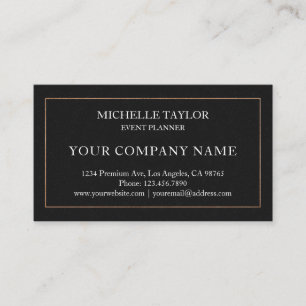 Tarjeta De Visita Elegante Lujo Negro RoseGold Mandala Profesional