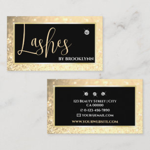 Tarjeta De Visita Elegante Lujo Oro Luminoso Ombre Sparkling Diamond