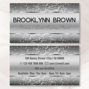 Tarjeta De Visita Elegante Lujo Oscuro Gris Purpurina Frontera Estre