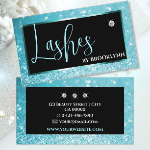 Tarjeta De Visita Elegante Lujo Verde azulado Azul Ombre Esparkling