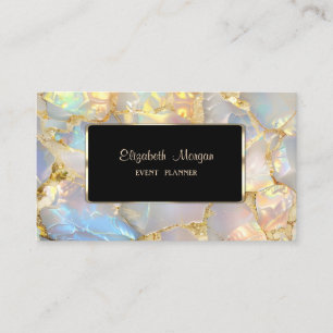Tarjeta De Visita Elegante lujoso marco moderno elegante piedra opal